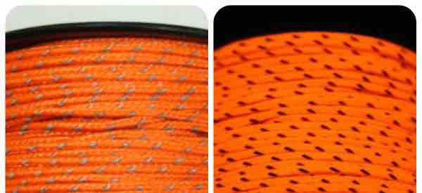 (image for) ReflectiveNeonOrangeBlacklightMicroParacord - Click Image to Close